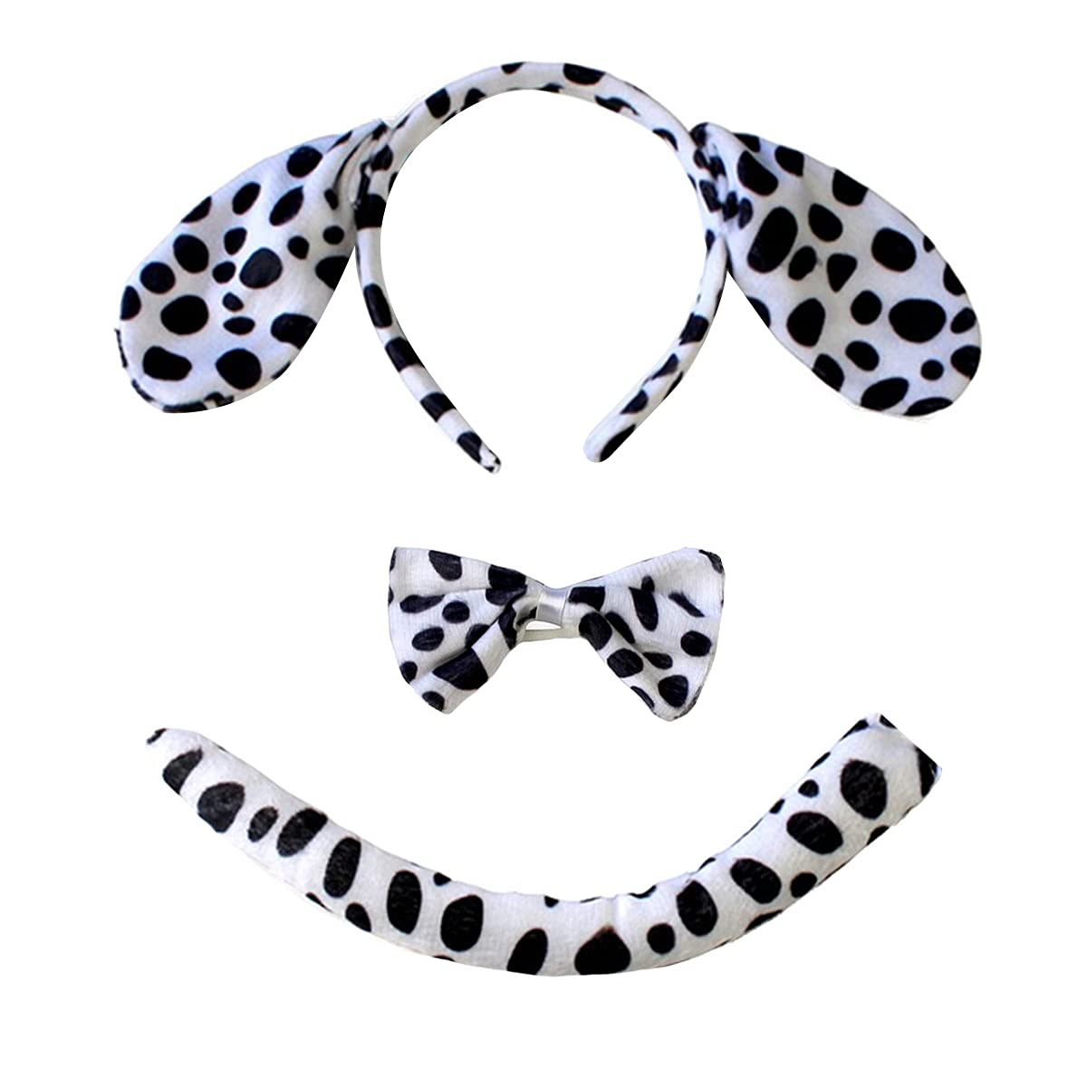IMEKIS Baby & Kids Girl Dalmatian Dog & Cow Costume Tutu Dress Set with Ears Headband, Bowtie & Tail - Halloween, Birthday Party, Cosplay, Dress-Up & Photo Shoot Outfit