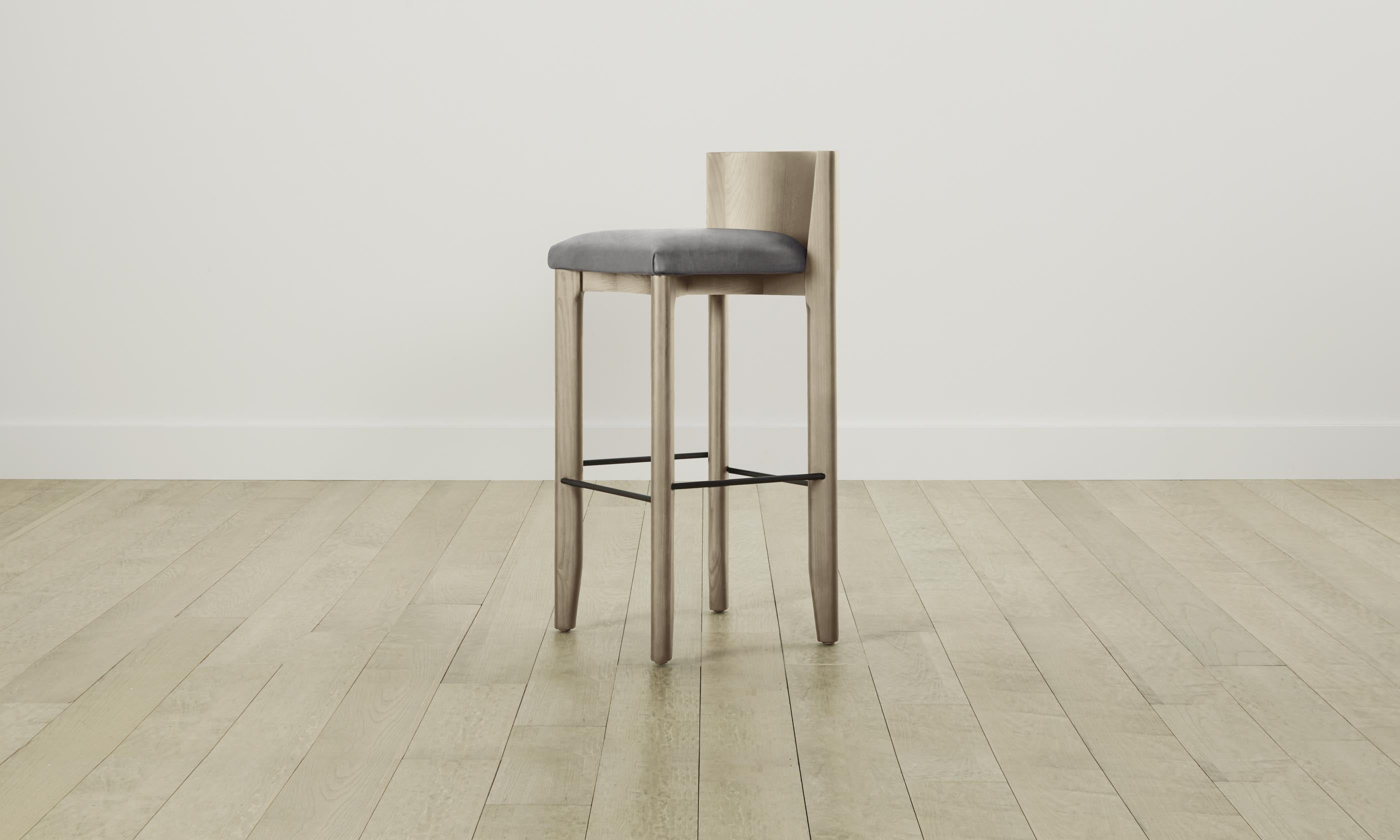 Premium Nubuck Leather Bar Stools Set of 2 - Modern Counter Height Stools with Metal Base for Kitchen Island, Breakfast Bar & Home Decor