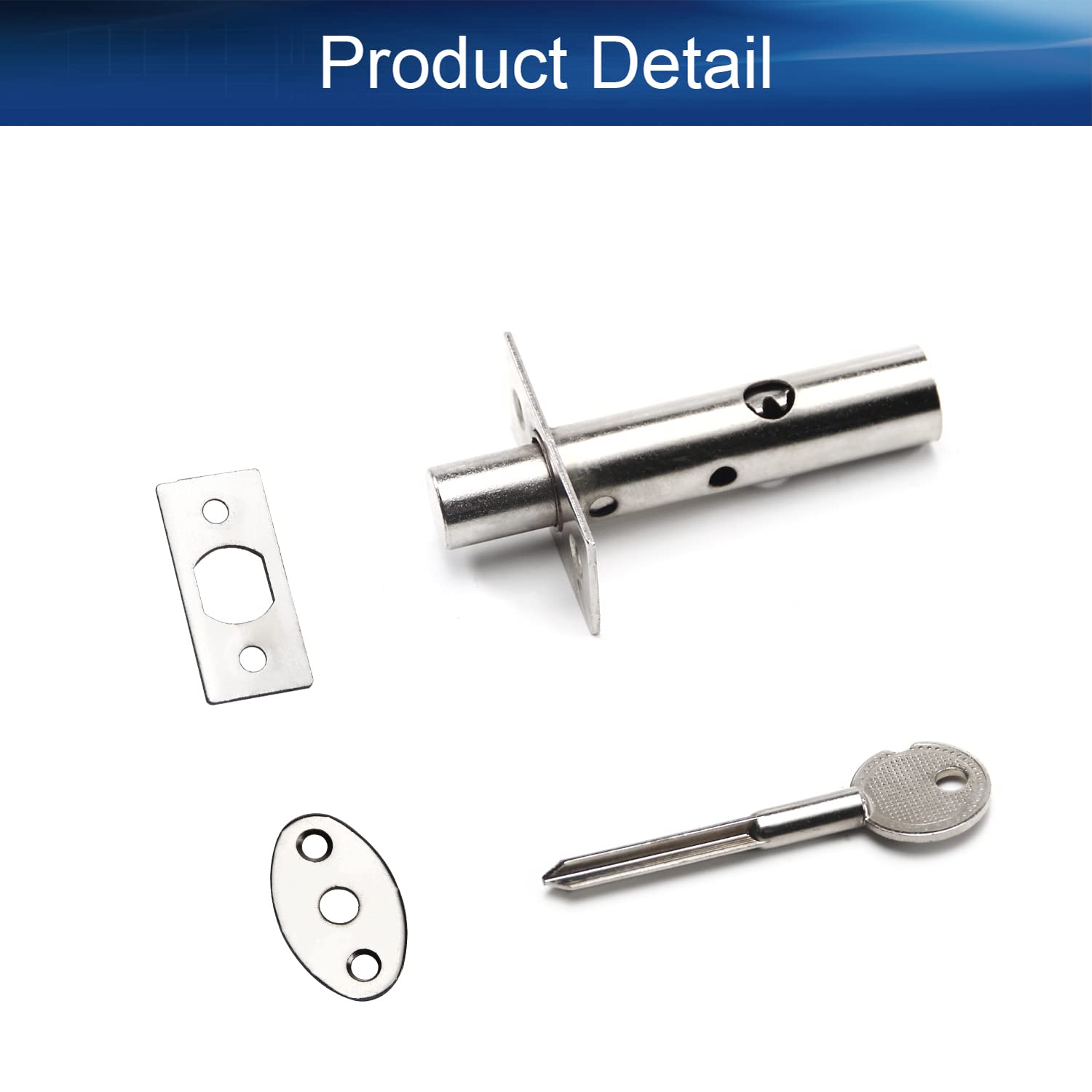 Yinpecly 13mm Stainless Steel Hidden Tubewell Mortise Lock with Key & Screws - Secure Office, Home & Fire Doors (1pc) | Ideal for Framed Doors & Privacy Protection