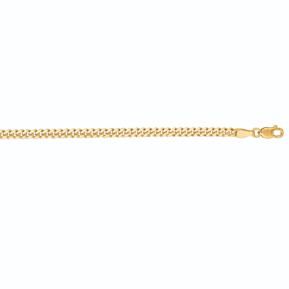 14K 3.6mm Gourmette Chain Necklace for Women - Elegant Gold Cuban Link Bracelet - Perfect for Everyday Wear, Gifts & Special Occasions