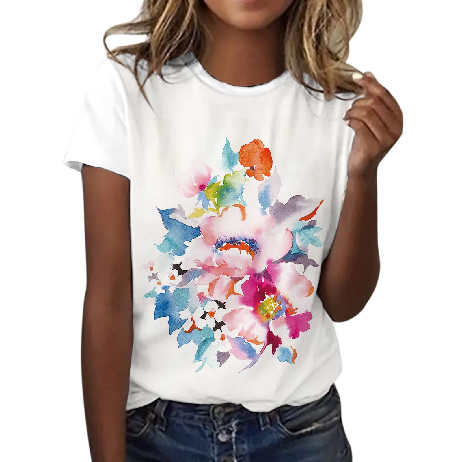 Trendy Women's Casual Summer Short Sleeve Graphic T-Shirts 2022 - Loose Fit Crew Neck Tee Shirts for Teens & Young Adults | Perfect for Streetwear, Beach Outings & Everyday Comfort