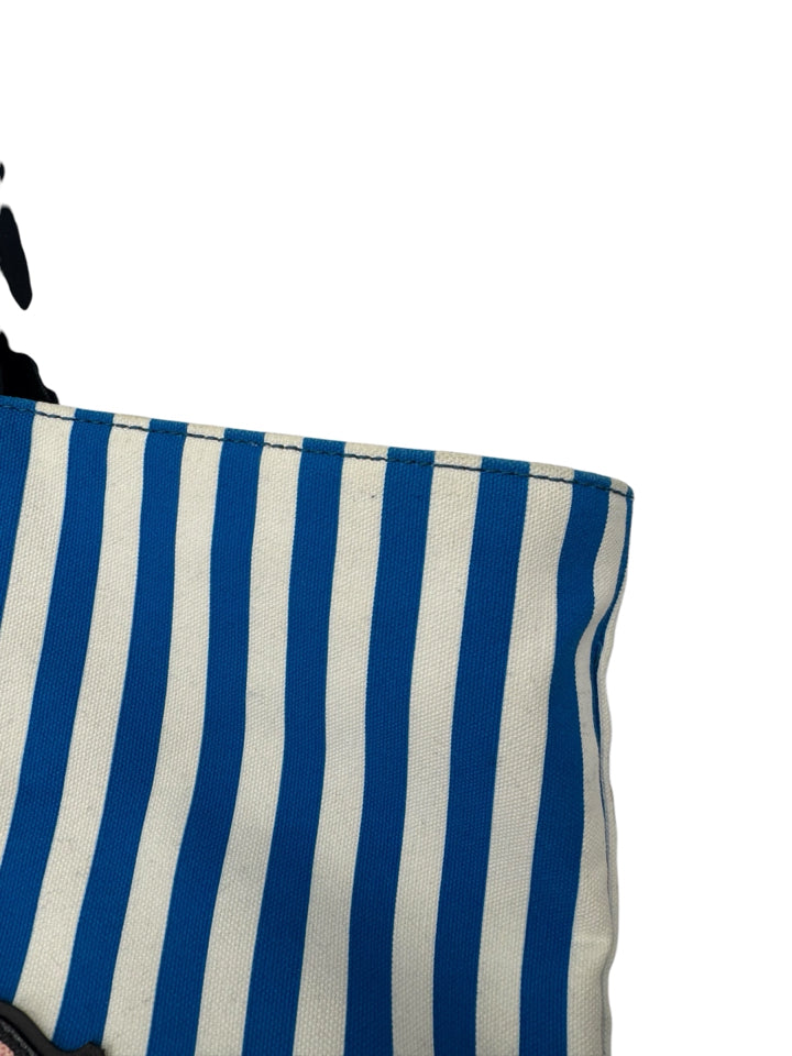 Prada Blue and White Canvas Comic Tote Bag - Stylish Designer Handbag for Women | Perfect for Work, Travel & Everyday Use