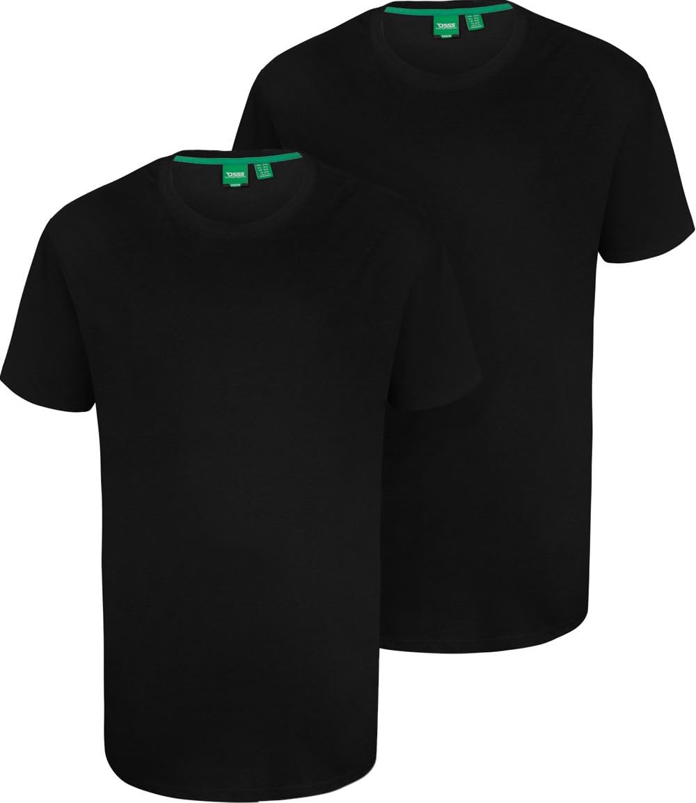 Duke Men's Fenton Kingsize D555 Round Neck T-Shirts (Pack of 2) - Soft Cotton Casual Tees for Everyday Wear, Gym & Lounge