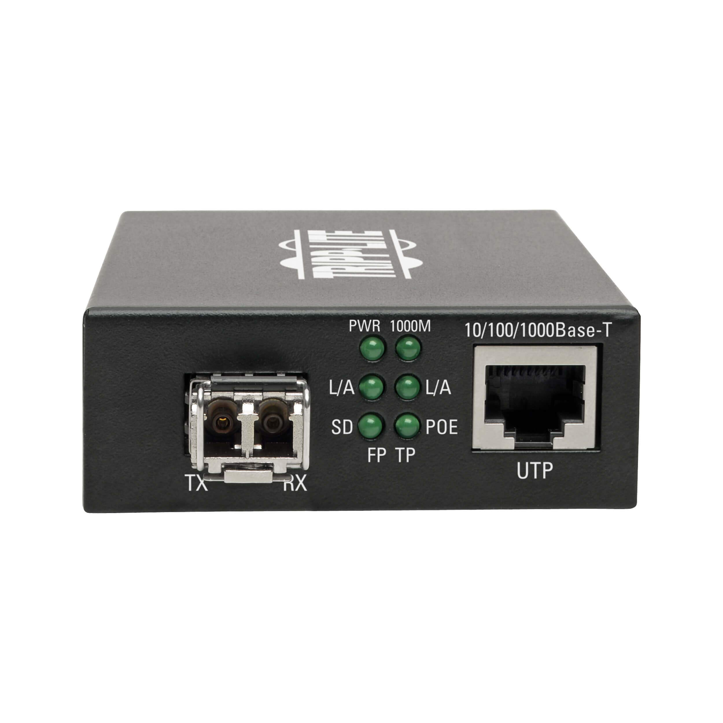 Tripp Lite Multimode Fiber to Ethernet Converter - Gigabit POE+ Media Converter with LC Connector (850nm, 550m Range) - Ideal for Office Networks, Data Centers & Industrial Applications (Model N785-P01-LC-MM1)