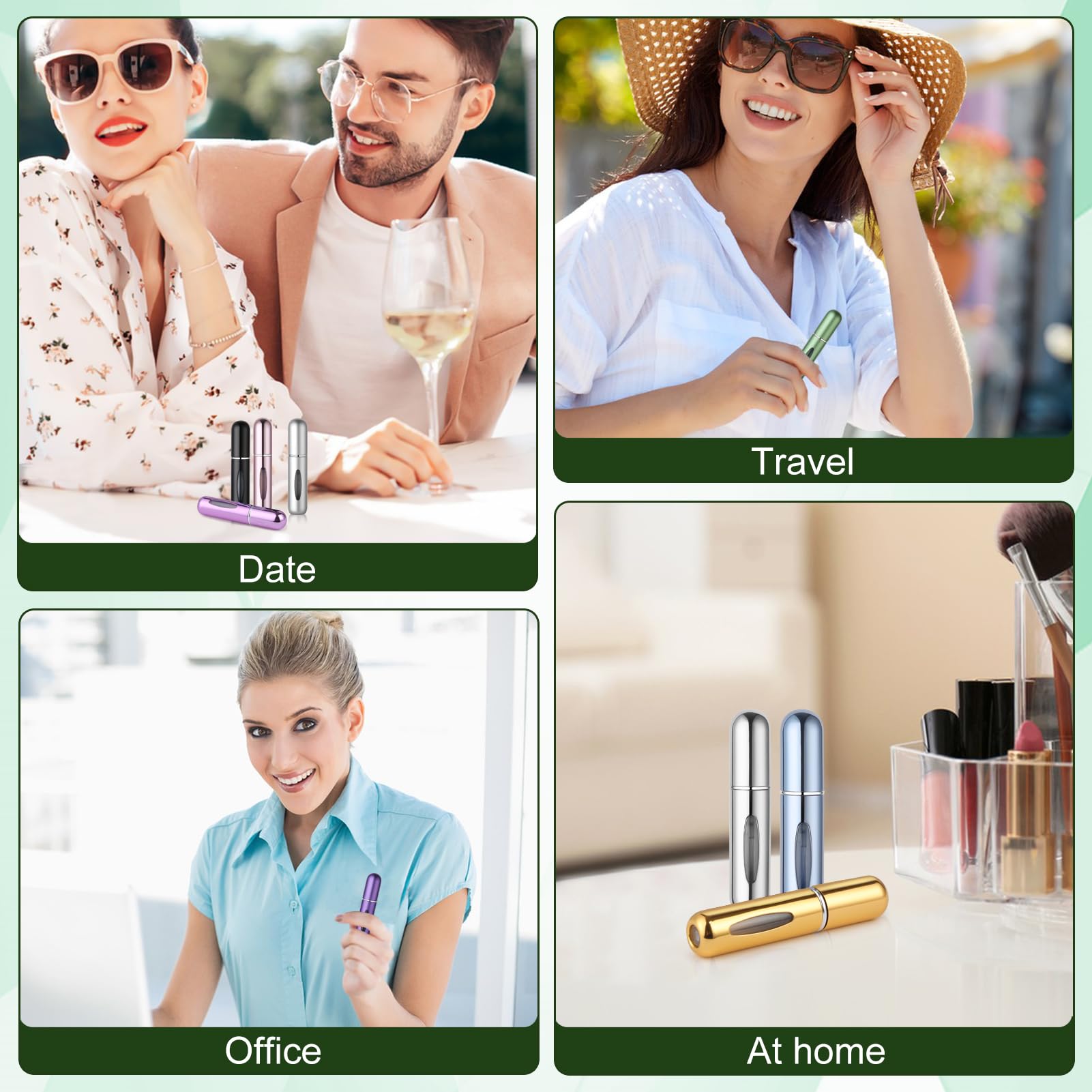 Premium Refillable Travel Perfume Bottle - Portable Atomizer Sprayer for Cologne & Fragrance - Leak-Proof Pocket Perfume Dispenser - TSA Approved Travel Size Perfume Refill Bottle - Perfect for Air Travel, Gym Bag & Everyday Carry
