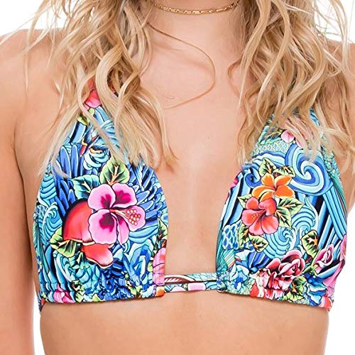 Inked Babe Women's Sexy Triangle Halter Top - Stylish Summer Crop Top for Women, Trendy Bikini Cover Up, Beach Party Outfit, Festival Fashion - D/Multicolor