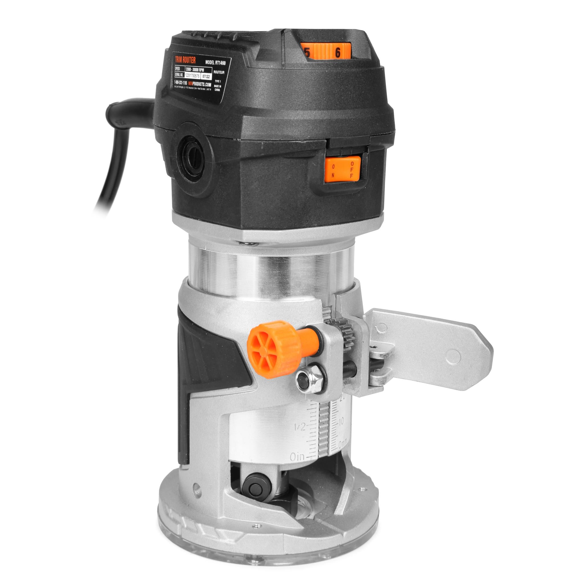 WEN RT1460 6 Amp 1/4 Inch Variable Speed Laminate Trim Router - Compact Handheld Woodworking Tool for Edging, Trimming & DIY Projects | Perfect for Cabinets, Furniture & Crafting