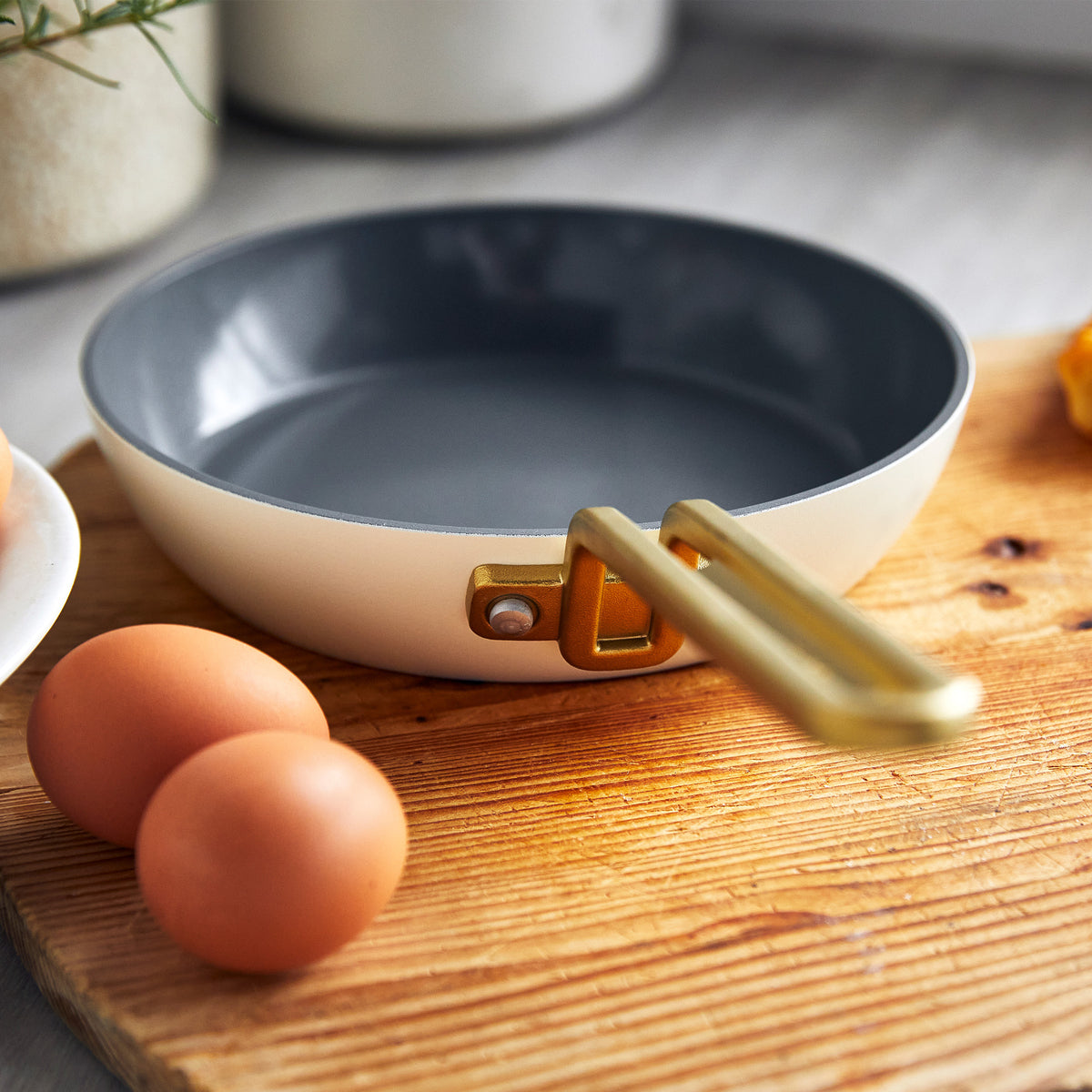 Stanley Tucci™ Ceramic Nonstick 8-Inch Fry Pan - Carrara White | Healthy Cooking, Omelets & Eggs | Non-Toxic & PFOA-Free Cookware for Home Kitchen