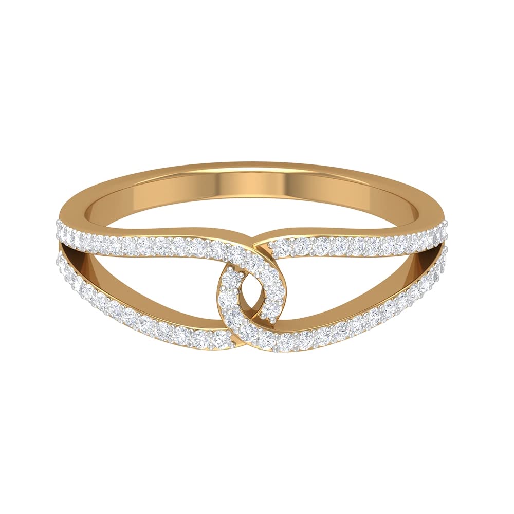 0.25 CT Diamond 14K Solid Gold Interlocking Promise Ring for Women - Perfect for Anniversaries, Engagements & Special Occasions