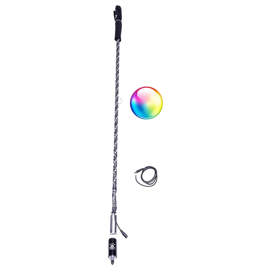 Bluetooth LED Whip Light - Color Changing Glow Sticks for Night Raves, Car Shows & Off-Road Adventures