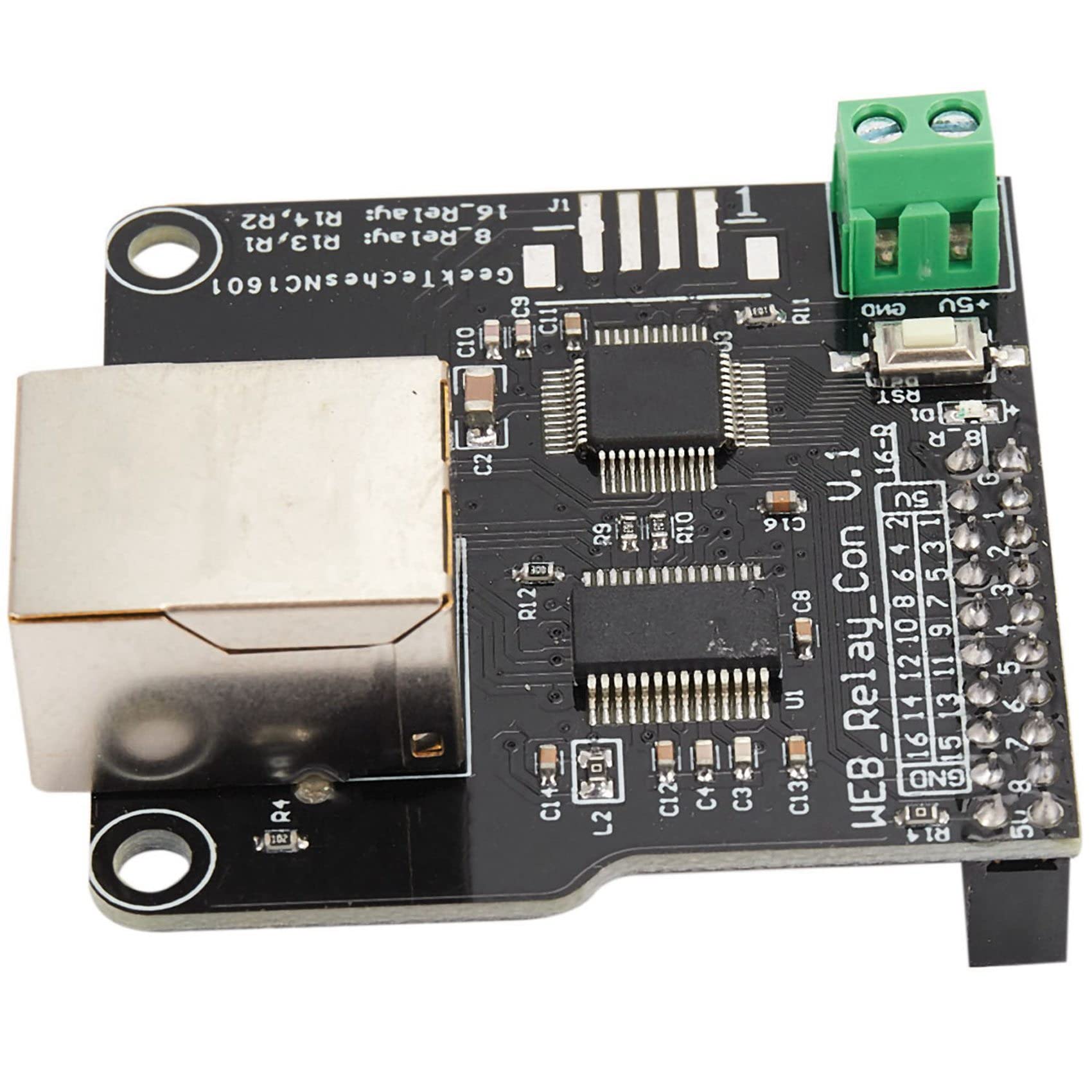 VENEKA 2X Ethernet Control Module - 16 Channel Relay Board with RJ45 Port for LAN/WAN Network & Web Server | Perfect for Home Automation, Industrial Control, and IoT Projects