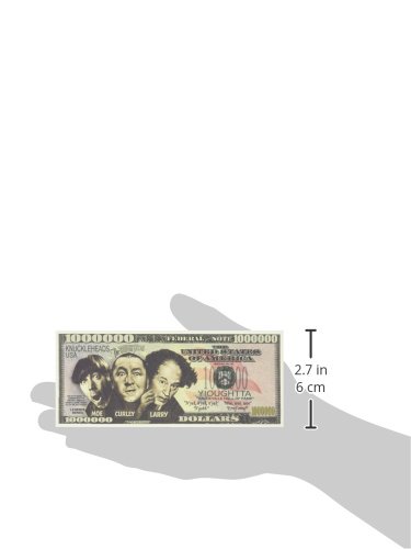 The Three Stooges Million Dollar Collectible Novelty Bill - Curly - 6.14 x 2.61 Inches - Paper Prop for Comedy Fans, Gag Gifts, and Nostalgic Collectors - Perfect for Parties, Pranks, and Memorabilia Displays