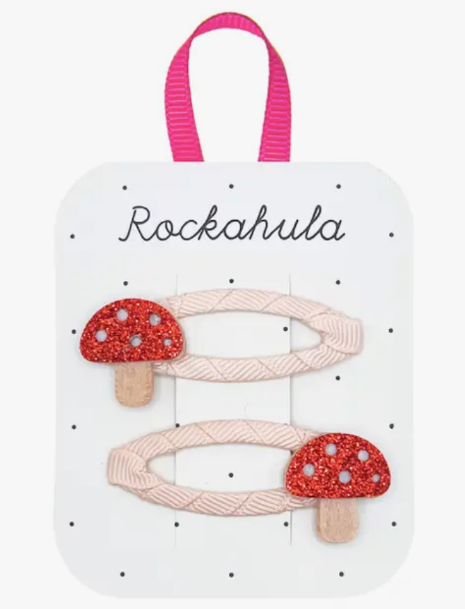 RKH Glitter Mushroom Hair Clips for Women - Sparkly Hair Accessories for Parties, Weddings, and Everyday Style