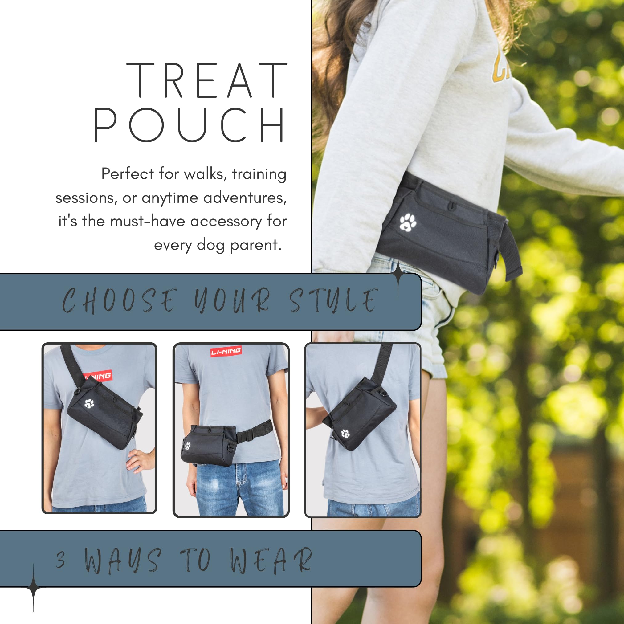 Premium B&B Farmhouse Dog Treat Pouches - Customizable Pet Training Treat Bag for Dog Walking & Obedience Training - Fanny Pack with Belt Clip for Hands-Free Use - Perfect for Dog Parks, Hiking & Outdoor Adventures