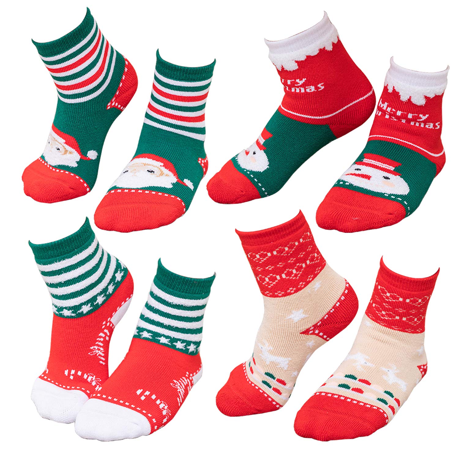 **Boys & Girls Thick Cotton Thermal Crew Socks - Warm Winter Socks for Kids - Christmas Holiday Cozy Socks for Indoor & Outdoor Activities**