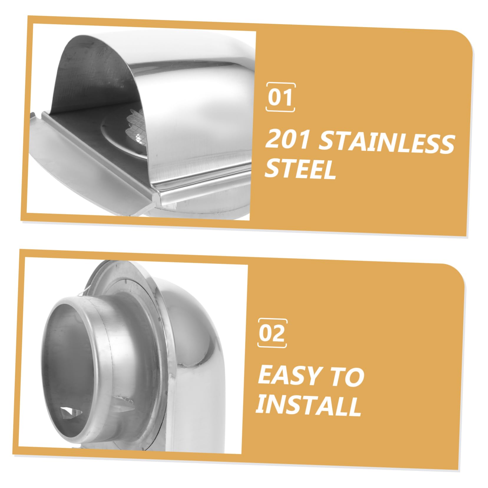 201 Stainless Steel Chimney Rain Cap - Weatherproof Roof Vent Cover for Oil Exhaust & Outdoor Protection | Perfect for Homes, Cabins & RV Chimneys