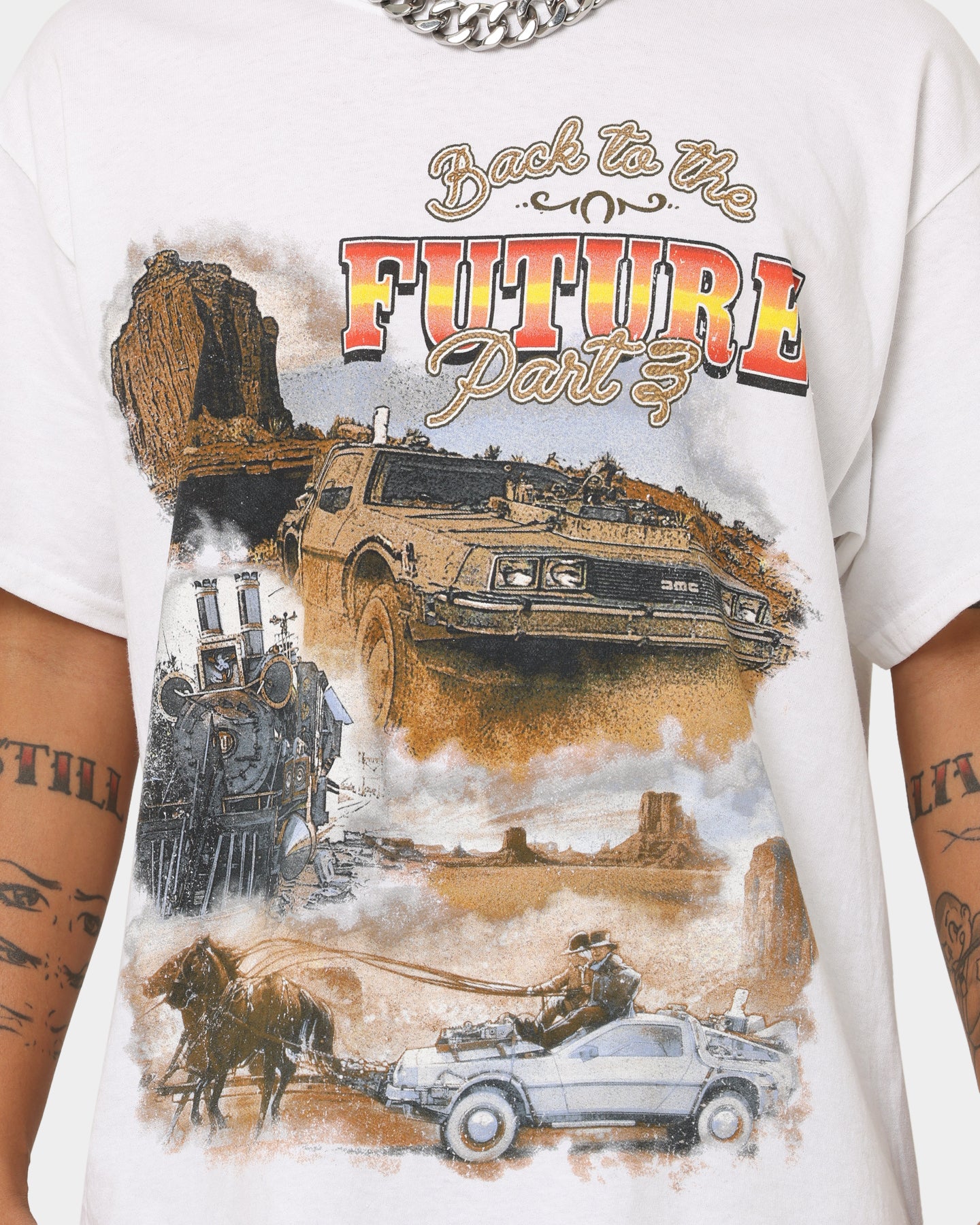 Back To The Future 3 Vintage T-Shirt - Retro Movie Tee - White Cotton T-Shirt - Perfect for 80s Fans, Cosplay & Casual Wear