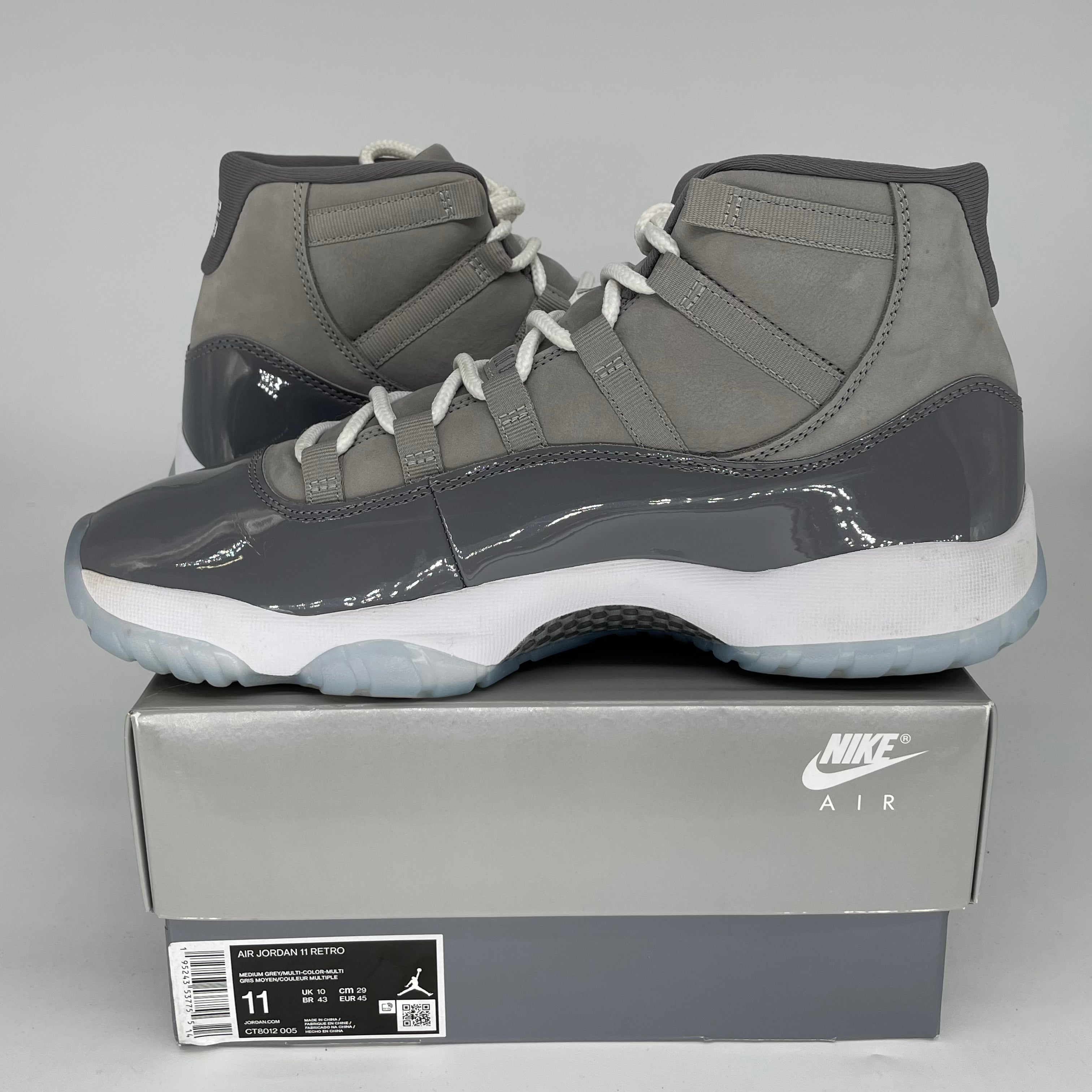AIR JORDAN 11 COOL GREY Men's Basketball Shoes Size 11 - CT8012-005 | Retro Sneakers for Casual Wear & Street Fashion