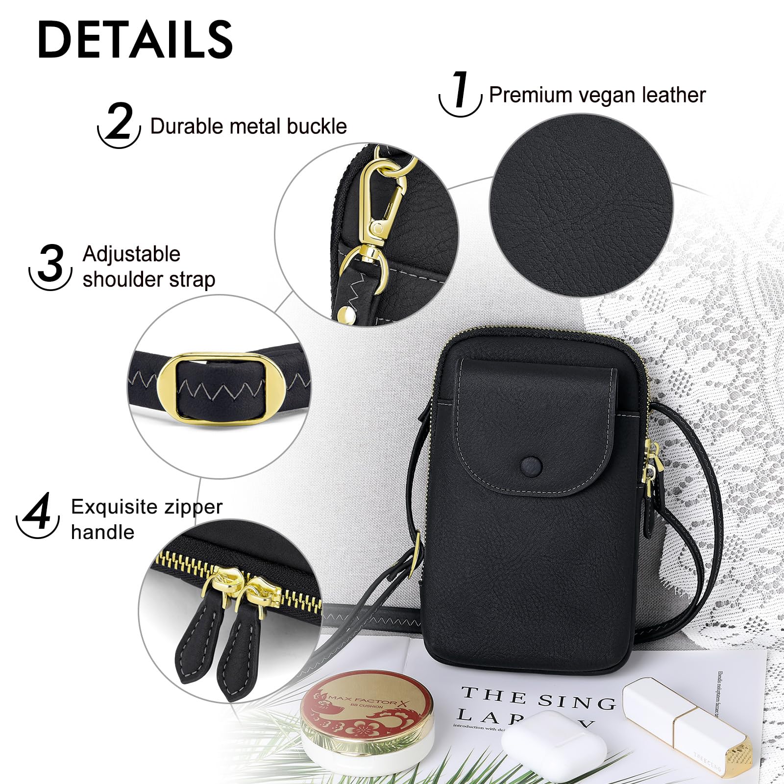 **Peacocktion Small Crossbody Bags for Women - Stylish Cell Phone Purse with Adjustable Strap - Perfect for Travel, Shopping & Everyday Use**