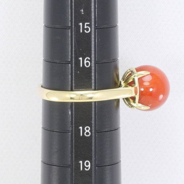 18K Yellow Gold Coral Ring for Women - Elegant Handmade Jewelry for Weddings, Anniversaries & Special Occasions