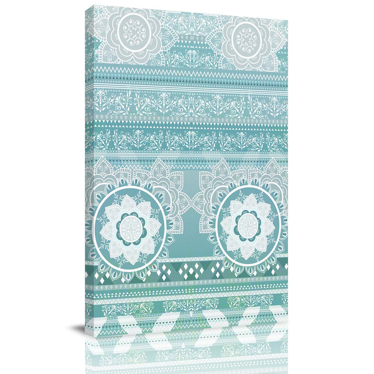 Bohemian Mandala Wall Art - Modern Framed Painting Print 24x36 Inch, Ready to Hang for Living Room, Bedroom & Bathroom Decor | Hippie Chic Home Aesthetic & Meditation Space Enhancement