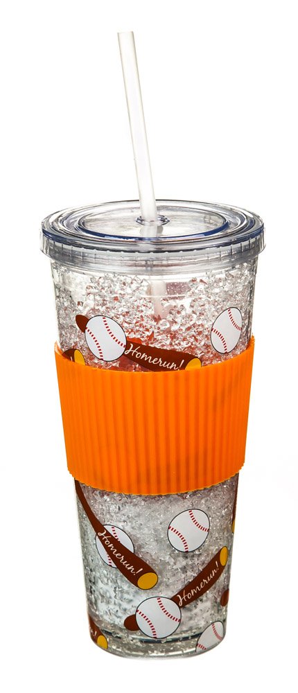 Cypress Home Baseball Freezer Cup - Insulated Stainless Steel Tumbler for Cold Drinks - Perfect for Baseball Games, Tailgating & Outdoor Activities