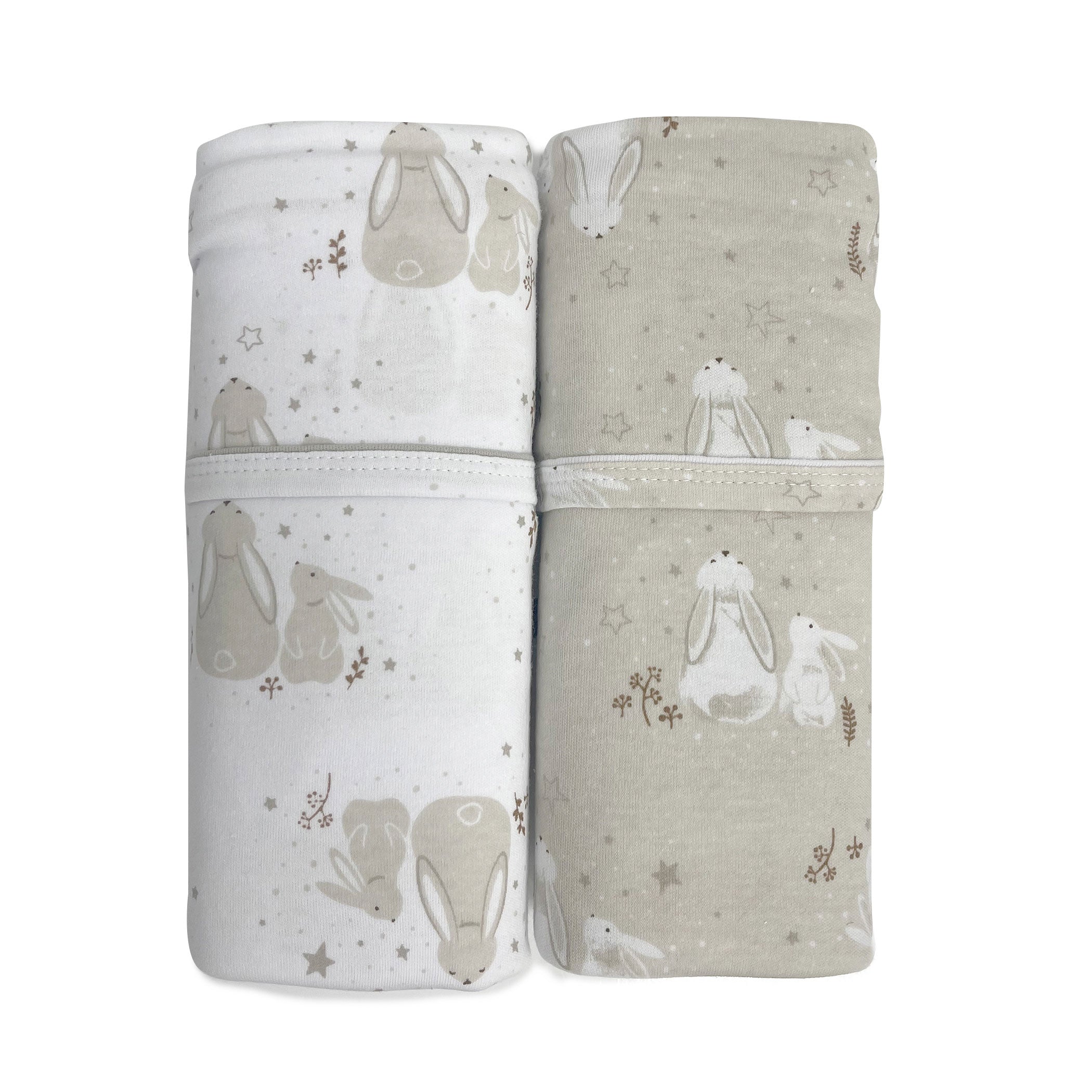 Bunny Dreams 2-Pack Soft Jersey Baby Swaddle Wraps - Cozy & Breathable for Newborns - Perfect for Sleeping, Swaddling, and Nursery Time