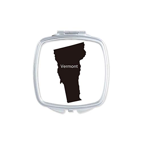 DIYthinker Vermont USA Map Outline Mirror - Portable Compact Pocket Makeup Mirror with Double Sided Glass for Travel, Home & Office Use