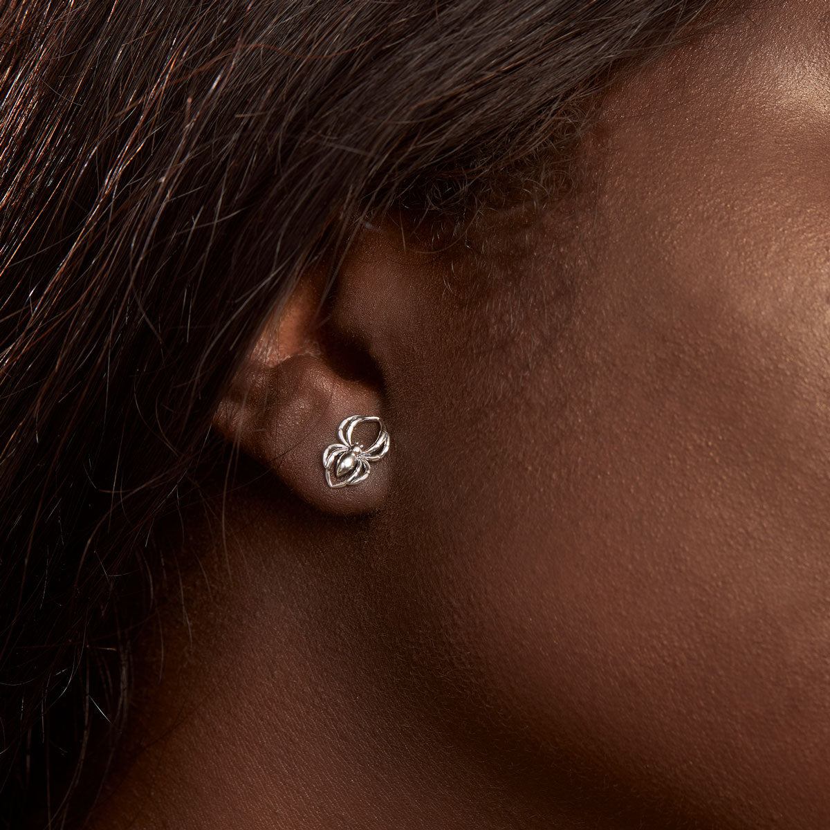 Black Widow Stud Earrings for Women - Punk Gothic Spiked Ear Studs for Cartilage, Helix, Tragus Piercing - Perfect for Parties, Concerts & Alternative Fashion