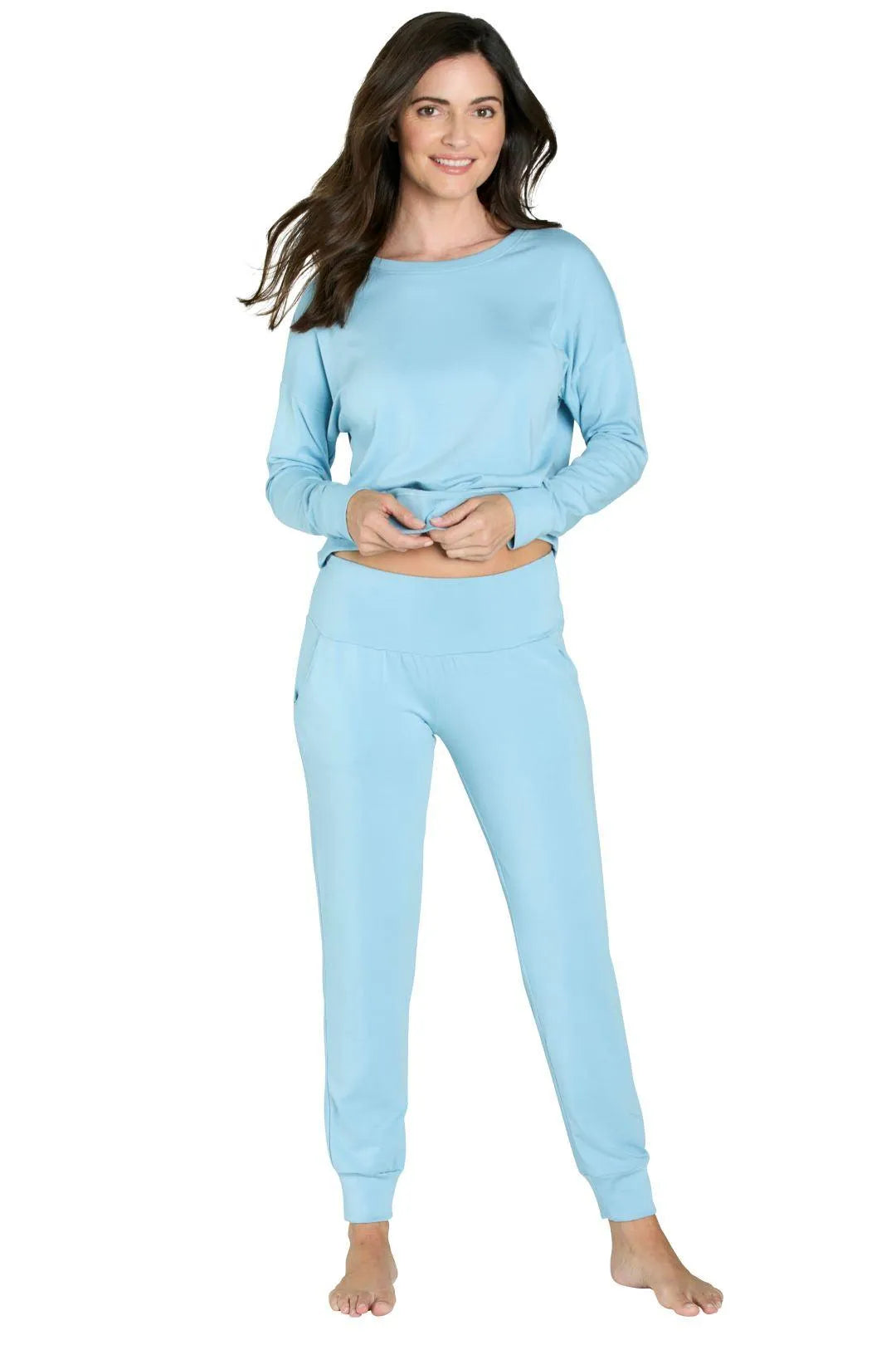 Laguna Relaxed Long Sleeve Loungewear Set for Women - Soft & Comfortable Lounge Pajama Set - Perfect for Relaxing at Home, Yoga, and Sleepwear
