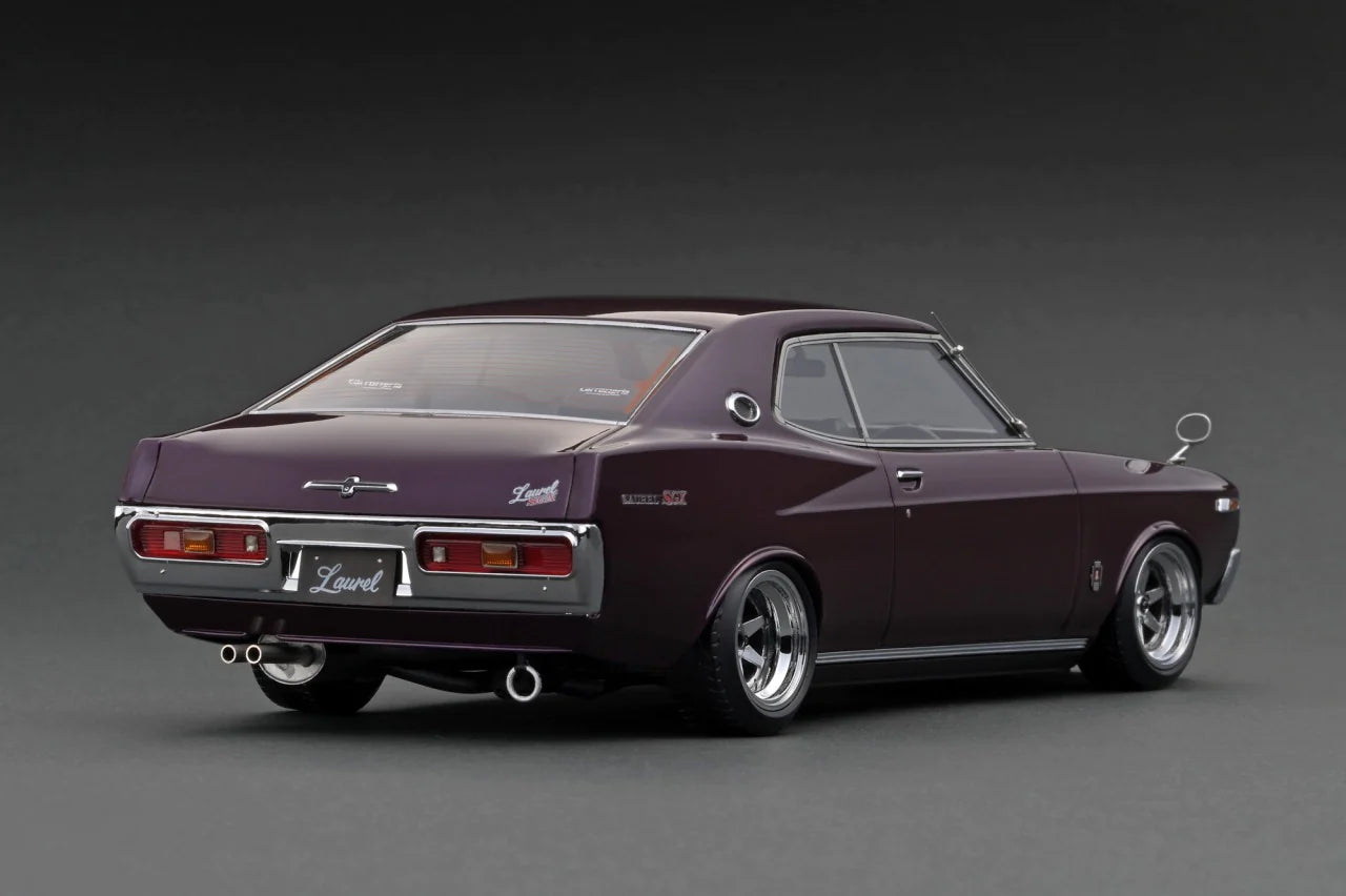 1:18 Scale Nissan Laurel 2000SGX (C130) Purple Diecast Model Car - Collectible Vintage Japanese Vehicle for Display & Racing Enthusiasts