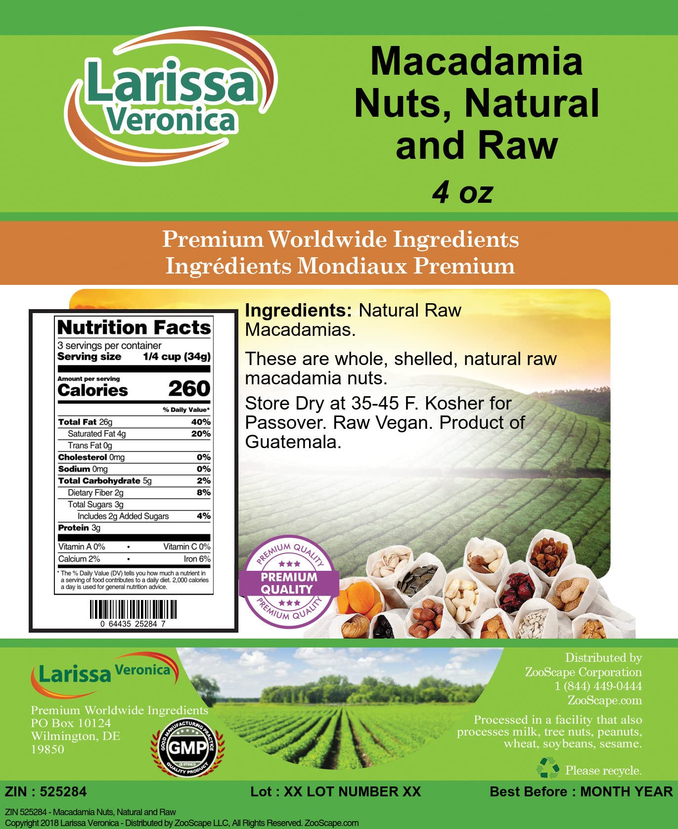 Premium Raw Macadamia Nuts, Natural Unsalted (4 oz, 2-Pack) - Keto & Vegan Snack for Baking, Salads & Healthy On-the-Go Nutrition