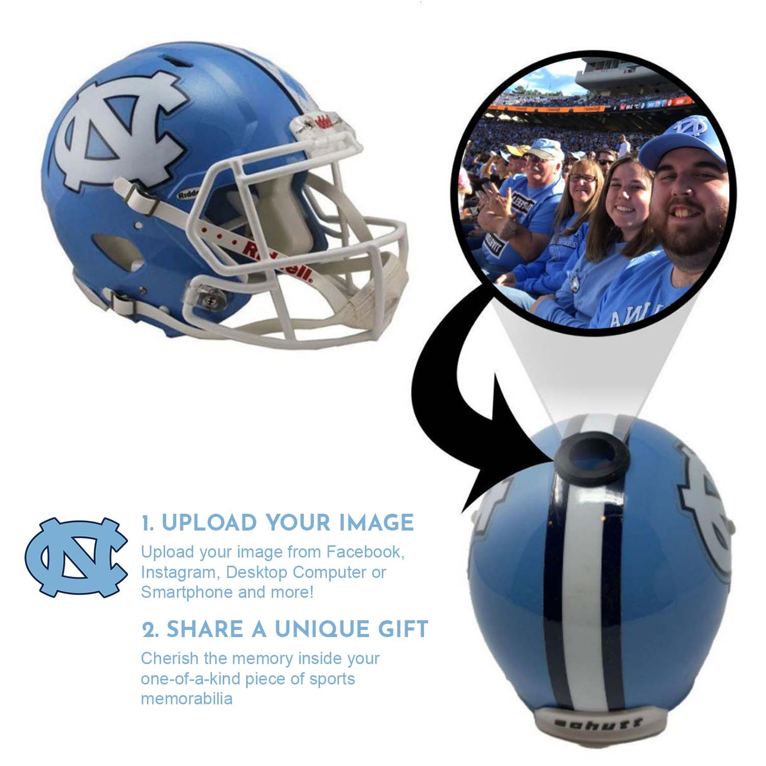 North Carolina Tar Heels College Football Mini Helmet - Officially Licensed Collectible - Perfect for Fans, Display & Gifts - Game Room, Man Cave & Sports Memorabilia Collection