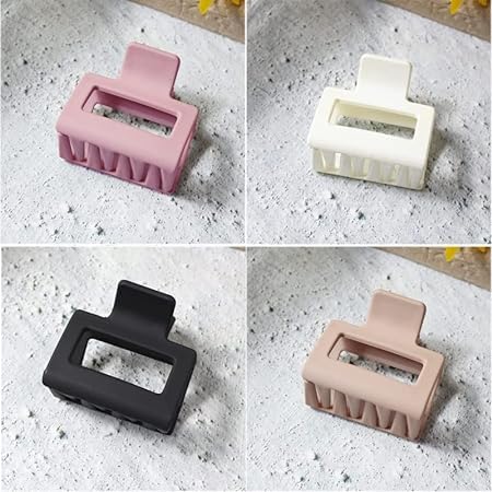 Shidara Matte Hair Claw Clips Set - 4 Pack Acrylic Banana Barrettes, French Butterfly Jaw Clips & Tortoise Shell Grip Hair Clamps for Women | Hair Accessories for Ponytail, Bun & Updo Hairstyles
