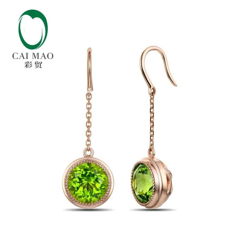 Antique 14K Yellow Gold Drop Earrings with 3.02ct Round Diamond - Perfect for Anniversary, Engagement & Special Occasions | Elegant Jewelry Gift for Women