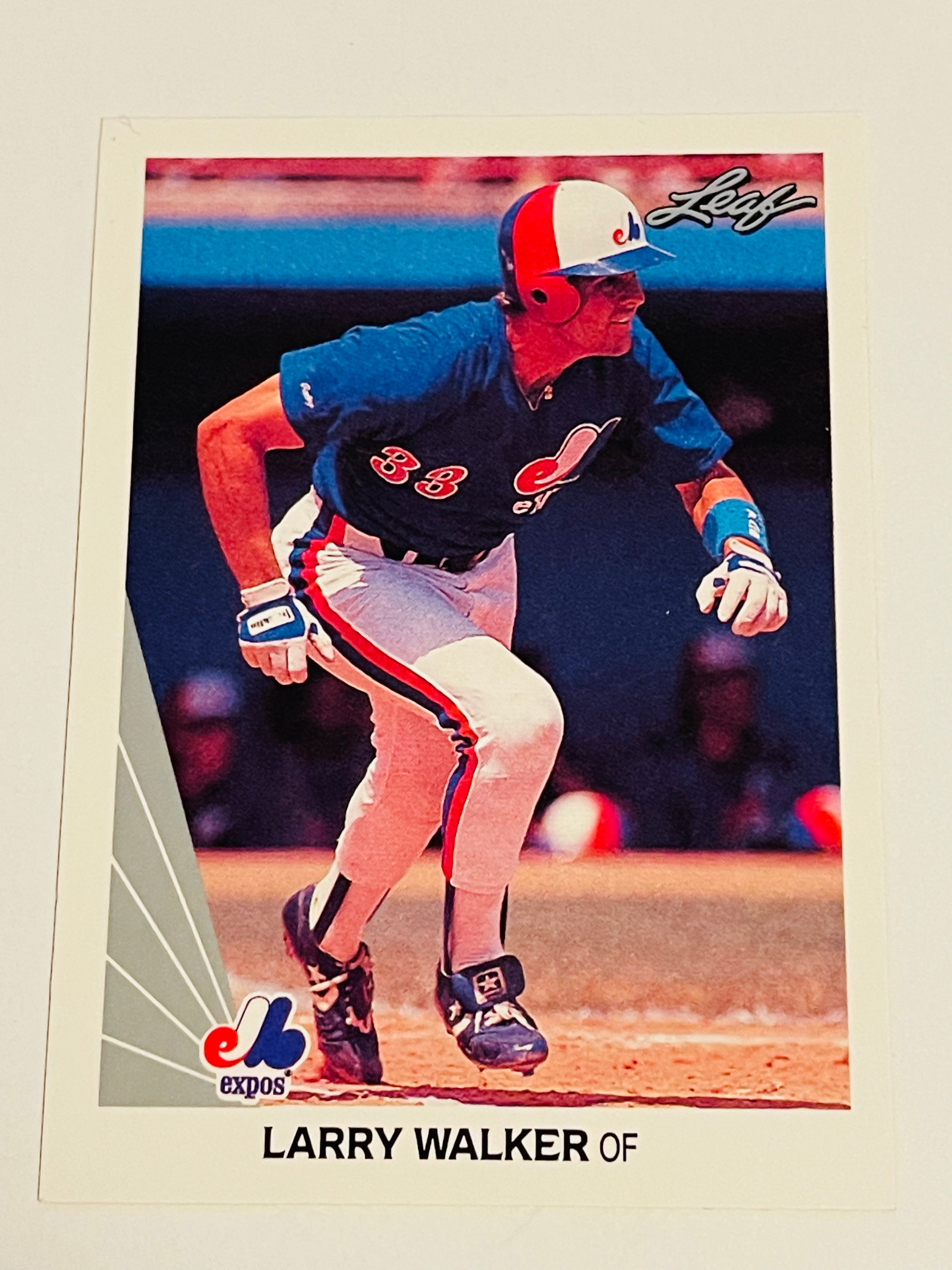 Larry Walker Montreal Expos Leaf Rookie Baseball Card - 1989 MLB Collectible Sports Memorabilia for Fans & Investors