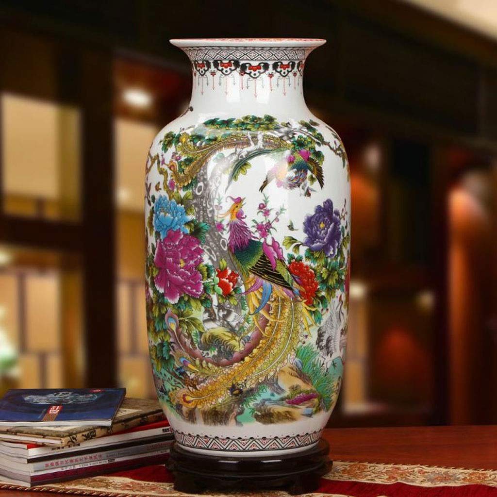 HTL Oriental Asian Chinese Porcelain Vases - Elegant Pastel Flower Vases for Home Decor, Living Room & Wedding Centerpiece | Handcrafted Ceramic Jar with Unique Designs