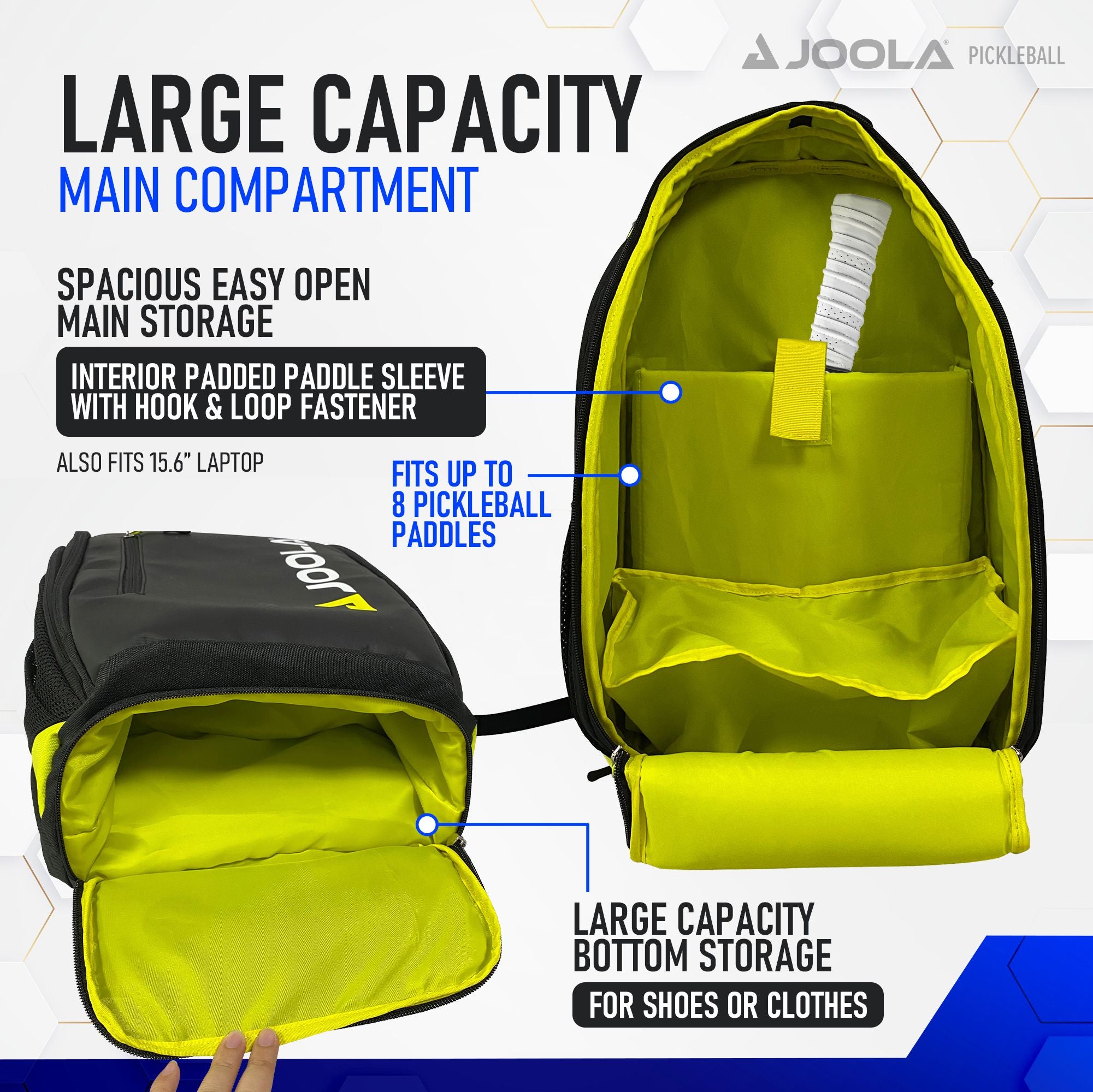 **JOOLA Vision II Table Tennis Backpack - Black | Durable & Spacious Ping Pong Bag for Paddles, Balls & Gear | Perfect for Tournaments, Training & Travel**