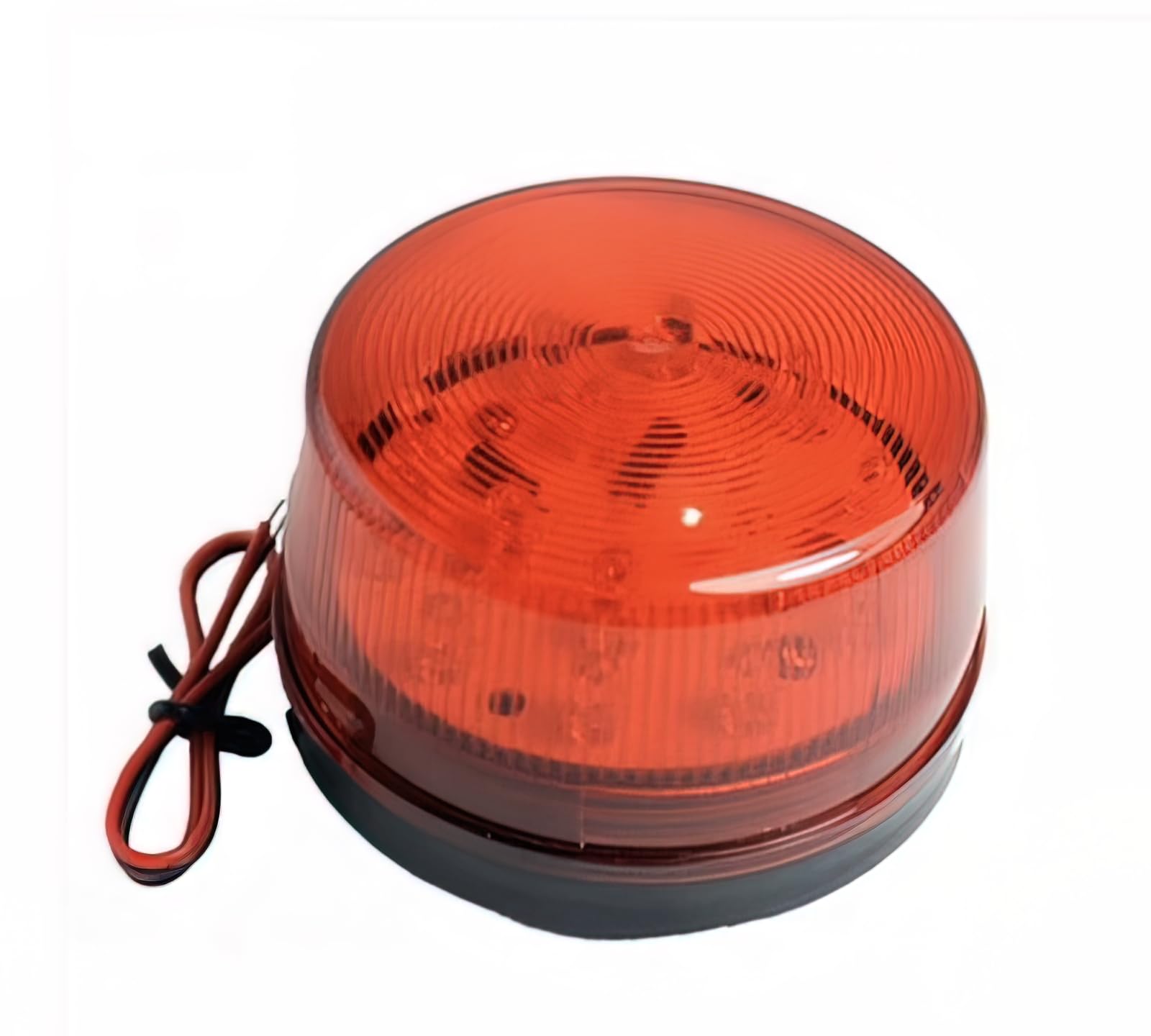 Lelukee 2-Pack 12V Red LED Strobe Beacon Light - Waterproof Flashing Warning Light for Snow Plow, Construction, Emergency Vehicles, Home Security & Outdoor Work Safety (DC 12V, Red) - Perfect for Roadside Emergencies, Nighttime Visibility & Hazard Warning Signals