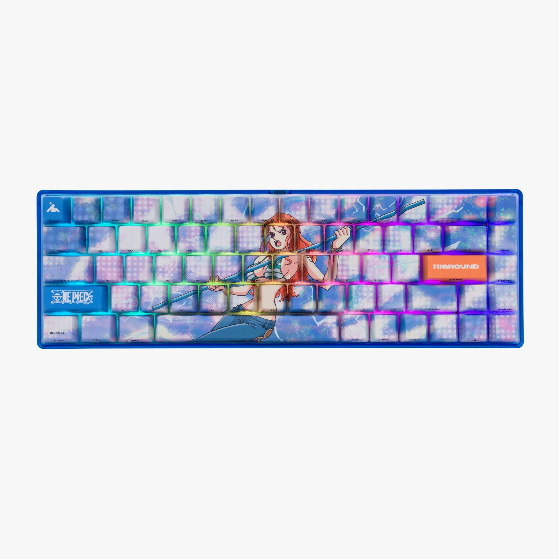 One Piece x HG Basecamp 65HE Mechanical Keyboard - Nami Edition | Anime Gaming Keyboard for PC | Perfect for Typing, Coding & Gaming Enthusiasts