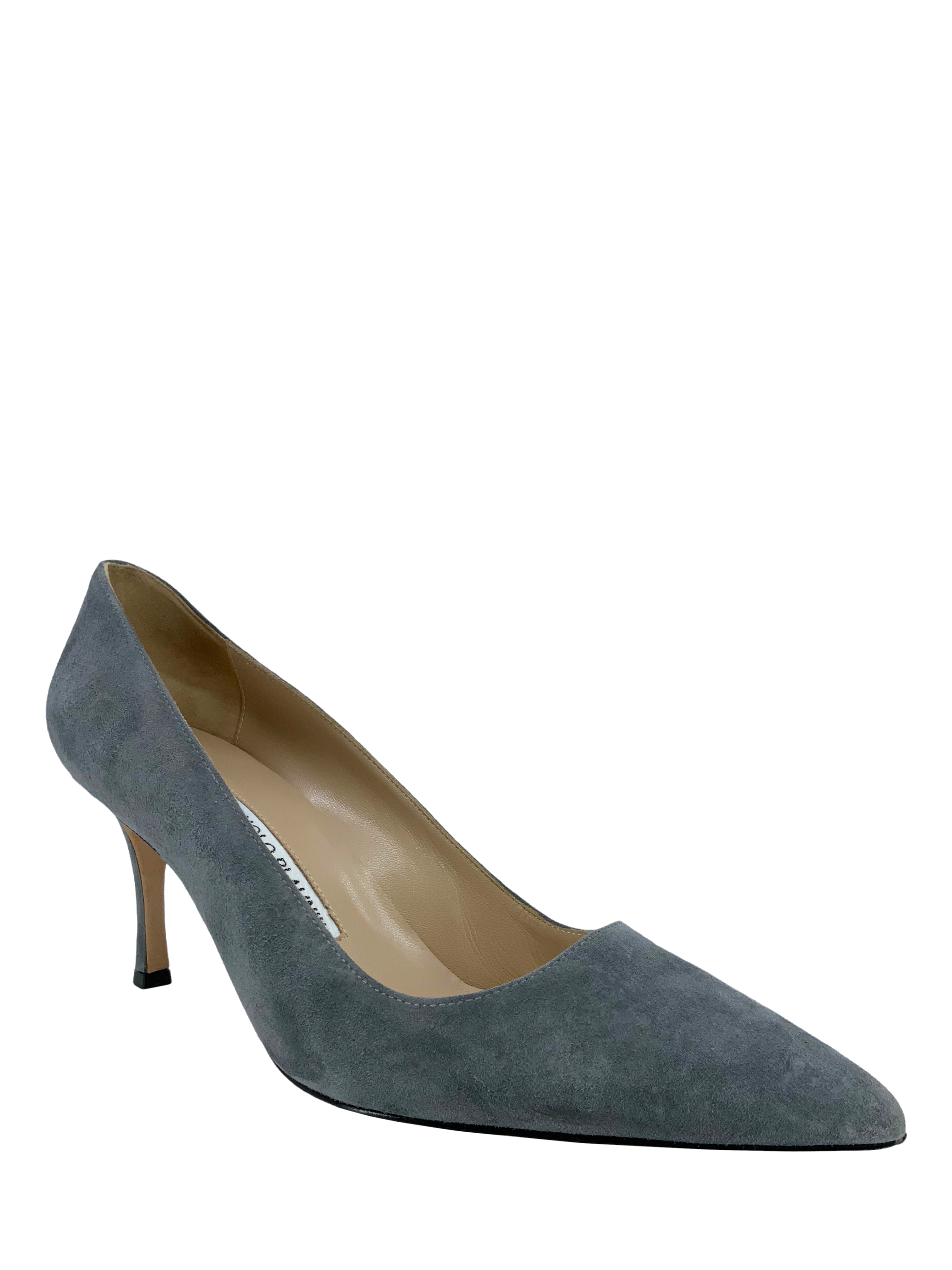 Manolo Blahnik BB 70mm Suede Pumps Women's Shoes Size 8.5 - Elegant Heels for Weddings, Parties & Office Wear