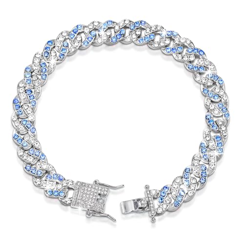 10inch Blue Silver Chain