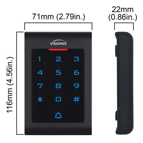 Visionis FPC-5322 Single Door Access Control System - 300lbs Magnetic Lock with VIS-3002 Indoor Keypad Reader (Standalone Mini Controller, Wiegand 26, No Software Required) - Includes EM Cards & Supports 1000 Users - Perfect for Office Buildings, Schools, and Restricted Access Areas