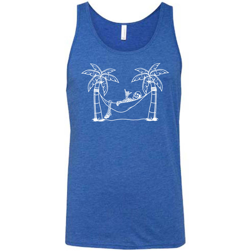 Unisex Skeleton Print Hammock Relaxation Shirt - Perfect for Lounging, Camping & Outdoor Chill Time