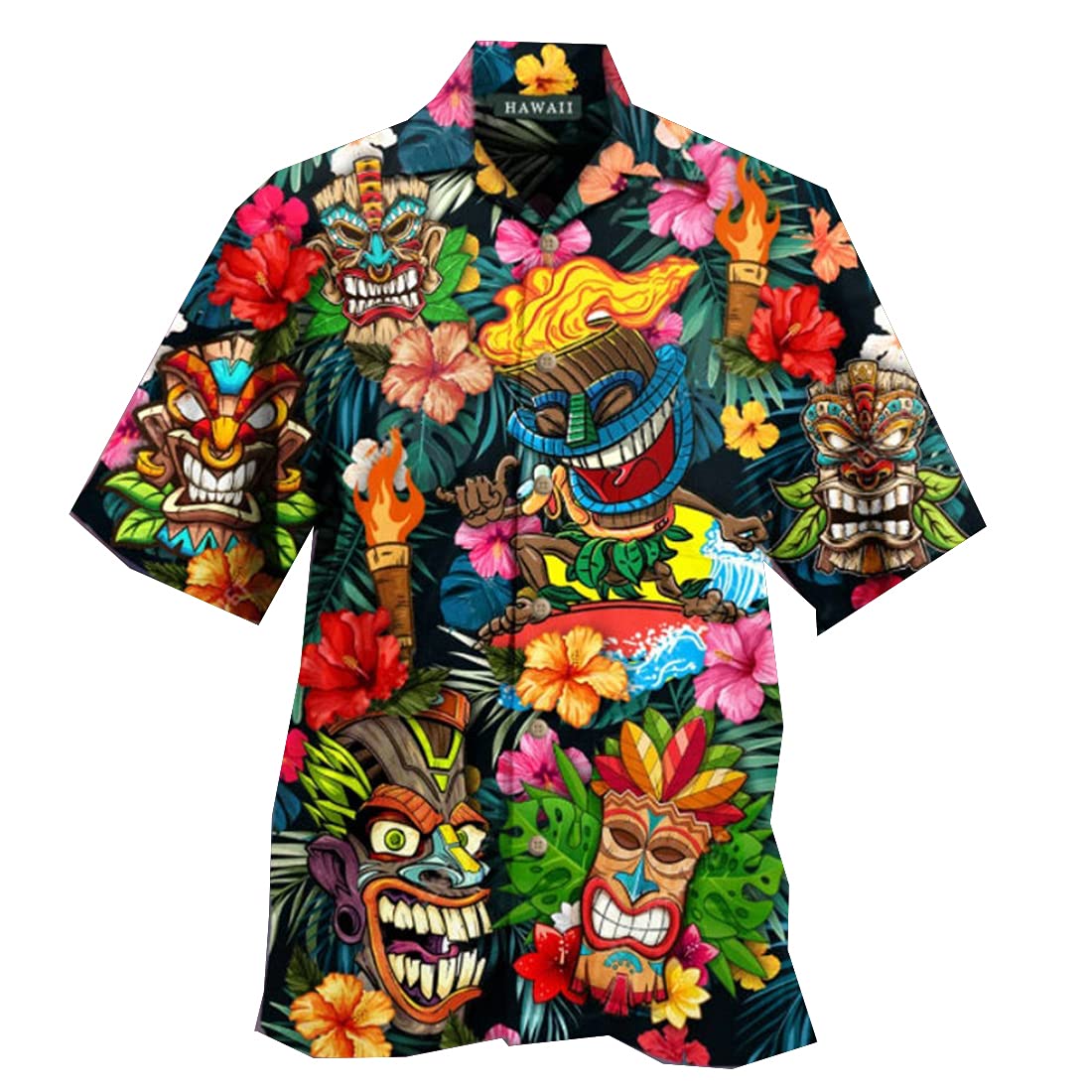 Men's Tropical Cow Hawaiian Shirts | Short Sleeve Button Down Summer Shirts | Beach Vacation, Luau Party & Casual Wear - Series 177