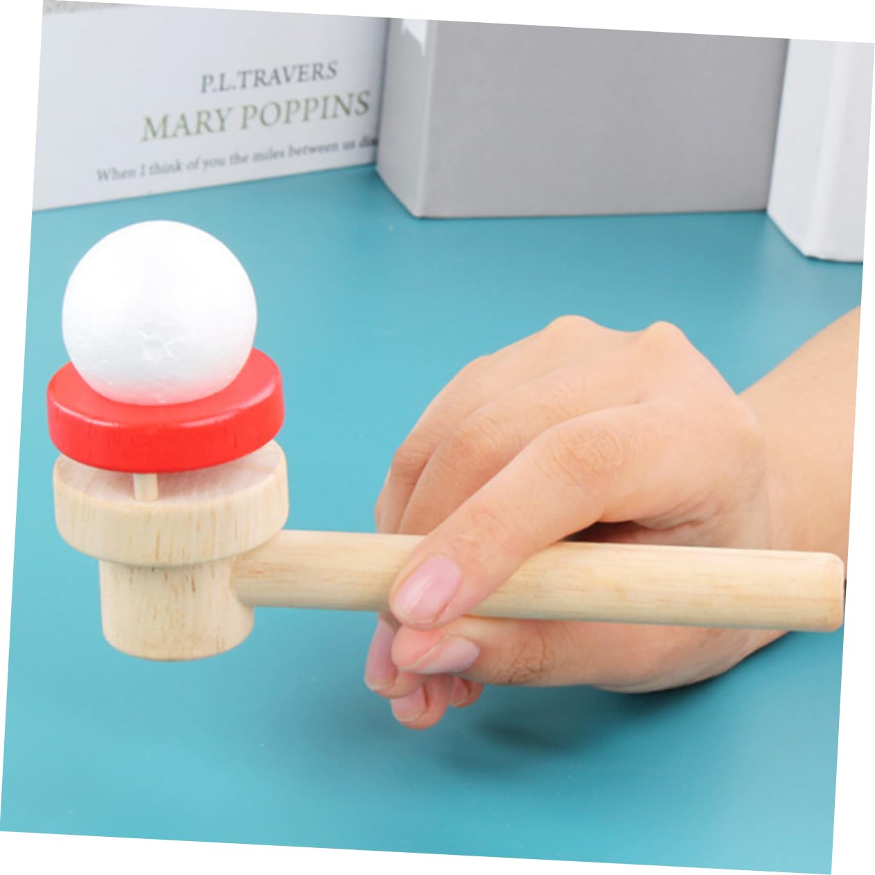 GARVALON 3-Piece Wooden Blower Whistles Ball Toy Set - Floating Ball Game for Kids, Brain Development & Outdoor Play - Perfect for Birthday Parties, Backyard Fun & Sensory Play