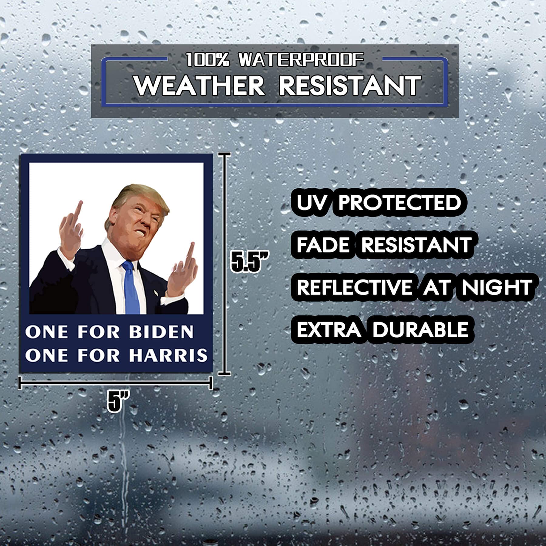 Trump Stickers and Decals (2 Pack) - Funny Trump 2024 Vinyl Bumper Stickers for Cars, Trucks, Windows, Laptops - Patriotic Gift for Trump Supporters - Perfect for Political Rallies, Car Decor & Office Pranks