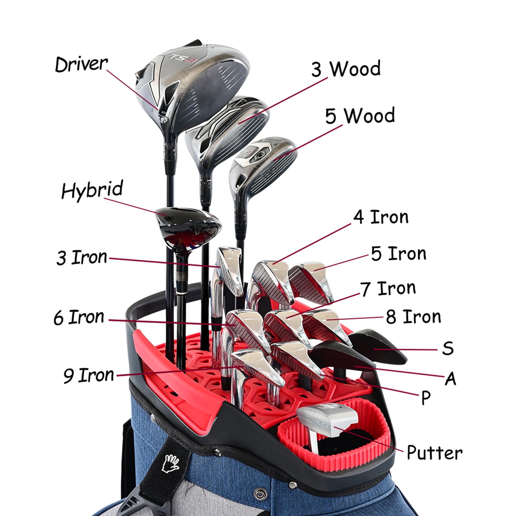 **ASK ECHO 2024 SLC-130 Premium Soundless Golf Cart Bag with 15-Way Full-Length Dividers & Rain Cover - Lightweight, Durable Golf Bag for Men - Perfect for Club Tournaments, Driving Range & Casual Golfing**