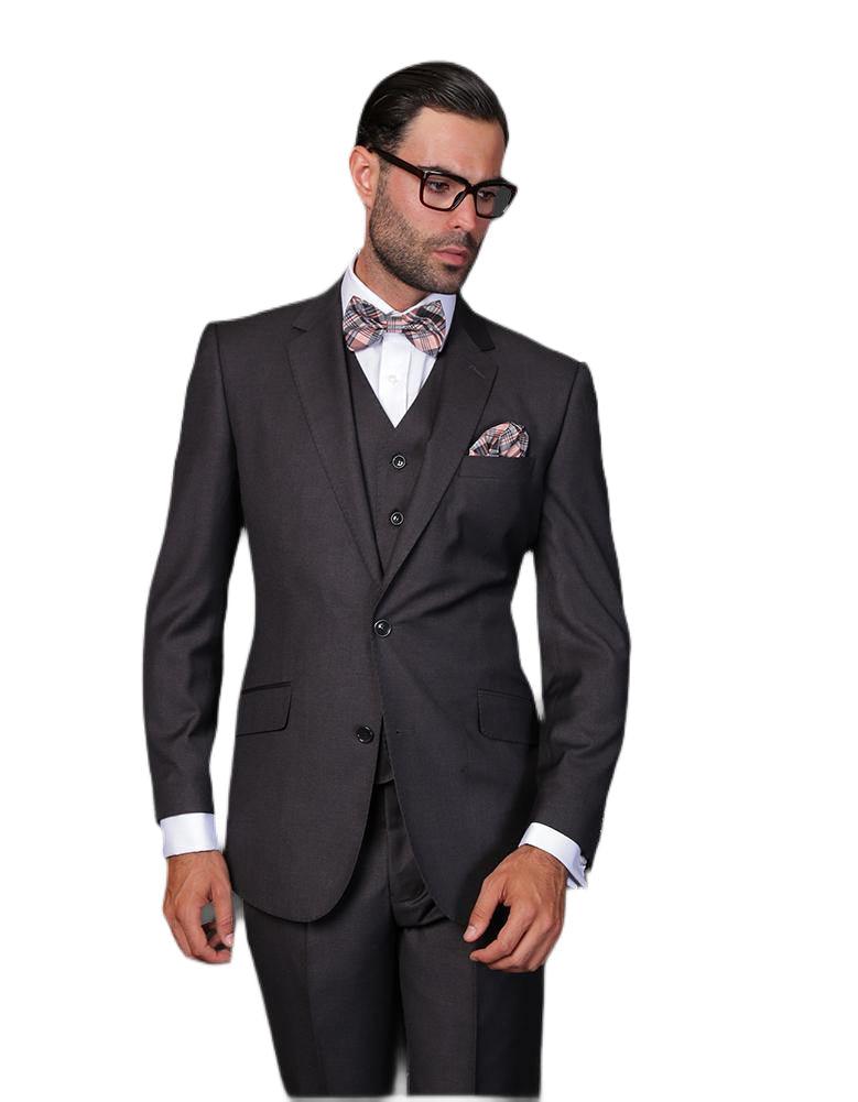 Men's 3-Piece Tailored Fit Wool Suit in Charcoal | Premium Business Attire for Weddings, Interviews & Formal Events