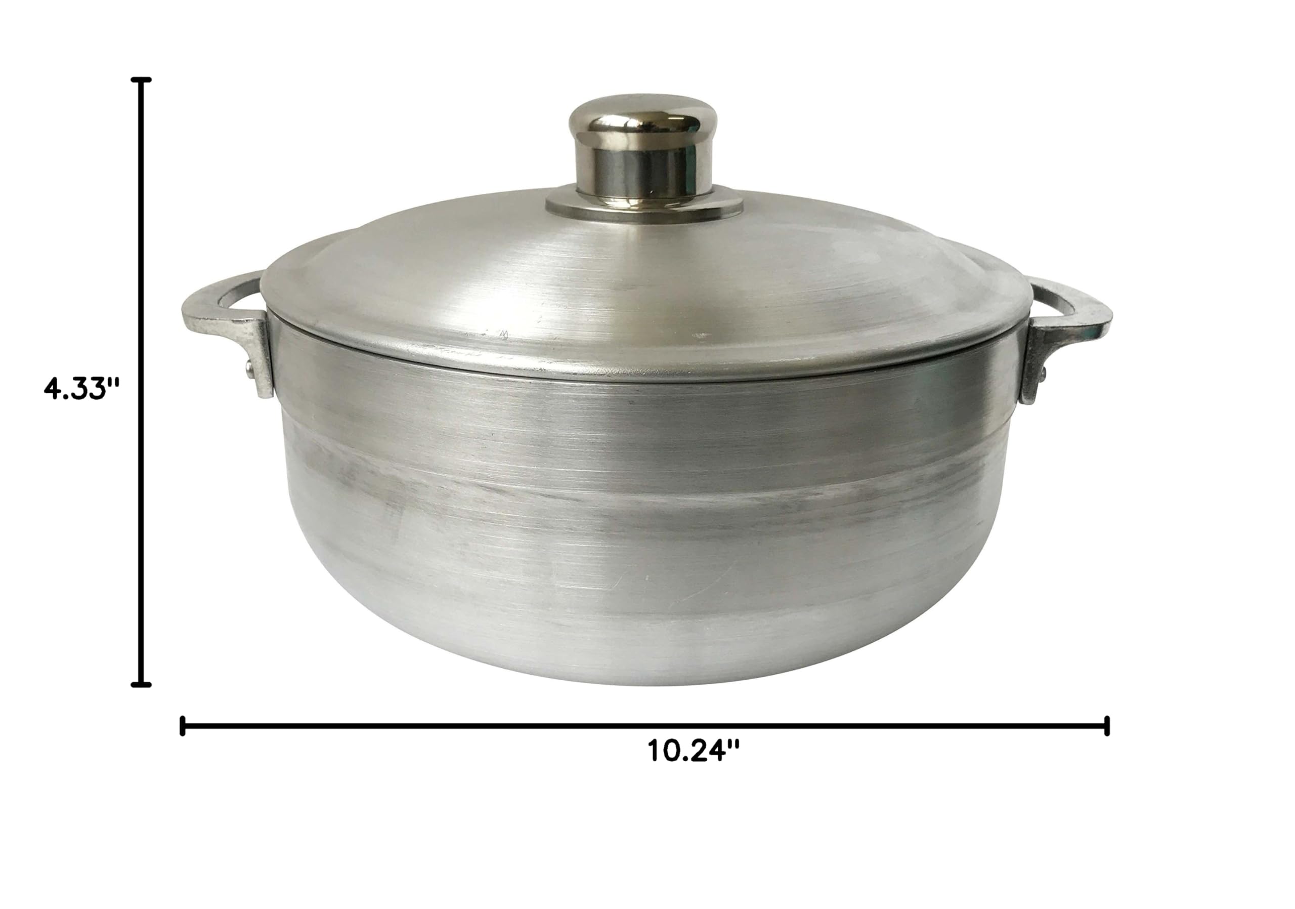 Premium Wee's Beyond Heavy Gauge Caldero Dutch Oven with Aluminum Lid - 4.8 Quart Silver Pot for Baking, Braising & Slow Cooking - Perfect for Soups, Stews, Casseroles & Family Meals